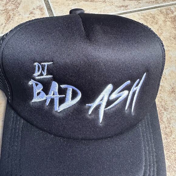DJ Bad Ash Trucker Hat Baseball Cap Adjustable Black Embroidered - Picture 3 of 9